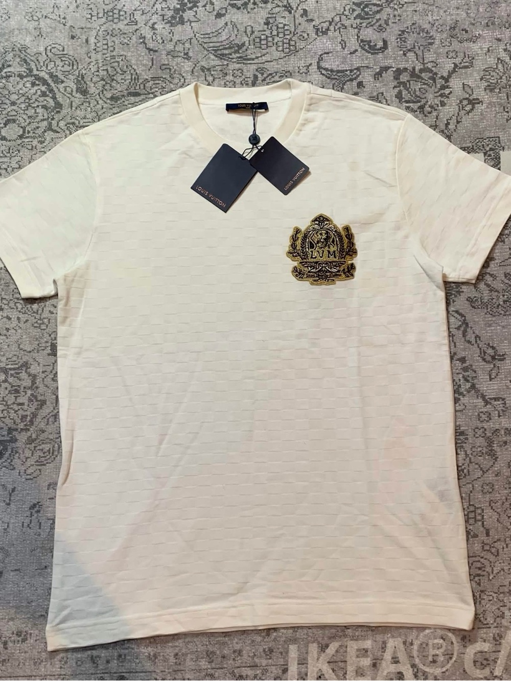 Louis Vuitton Textured White T-Shirt Men’s MEDIUM